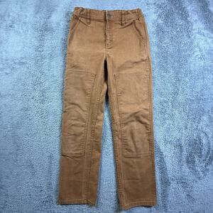 REI Boys L Brown Double Knee Canvas Work Pants Outdoor Utility Carpenter Chino